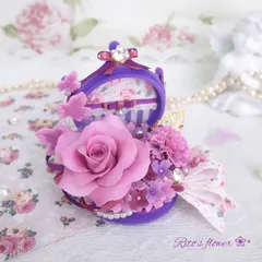 パフューパープルの薔薇 ✧クラウンジュエルボックス✧ クレイフラワー / フラワーアレンジメント