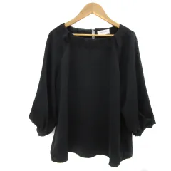 オペークドットクリップ OPAQUE.CLIP カットソー 八分袖 ラウンドネック 無地 40 L 黒 ブラック /YS18