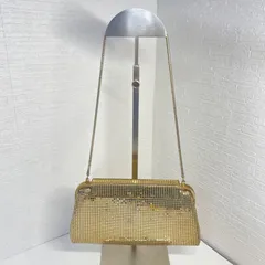 ヴィンテージバッグ クラッチバッグ ゴールド キラキラ メタリック グロメッシュ パーティーバッグ がま口 W