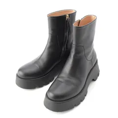 ジャンヴィトロッシ レザー MONTEY VITELLO GLOVE BOOT 厚底 チャンキーヒール サイドジップ ブーツ シューズ ブラック 38 1/2【中古】のサムネイル