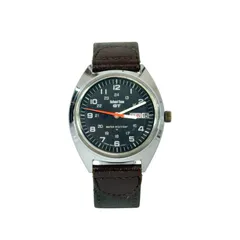 【ヴィンテージ・稼働品】SEIKO セイコー School Time GT スクールタイム 5000-7110 手巻き メンズ 腕時計 黒文字盤 社外レザーベルト