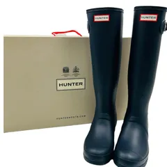 HUNTER ロング レインブーツ　24.5cm　ネイビー