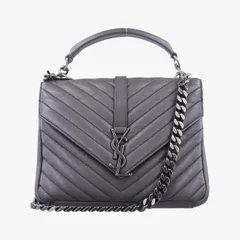 イヴサンローランYves Saint Laurentカレッジ グレー レザー 428056 PMR428056.0716