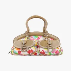 クリスチャンディオールChristian Diorディテクティブサッチェル アイボリー×ベージュ×マルチカラー キャンバス×レザー 05-MA-1015