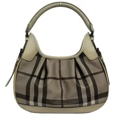 BURBERRY/Burberry(バーバリー) ショルダーバッグ - ライトグレー×黒×ボルドー チェック柄 レザー