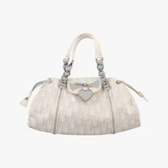 クリスチャンディオールChristian Diorトロッター ロマンティック チェーン ハート ホワイト pvcコーティングキャンバス 07-BO-0037