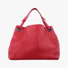 ボッテガヴェネタBottega Venetaイントレチャート レッド ラムスキン B06282559Z