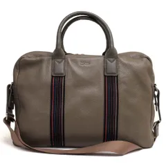 ポールスミス／Paul Smith バッグ ブリーフケース ビジネスバッグ 鞄 ビジネス メンズ 男性 男性用レザー 革 本革 ブラウン 茶  PSF241 CITY WEBBING シティウェビング シボ革 シュリンクレザー 2WAY ショルダーバッグ ノー