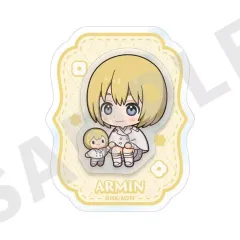 【中古】バッジ・ビンズ アルミン・アルレルト ミニキャラホワイトコーデシリーズ 2層アクリルバッジ 「進撃の巨人」