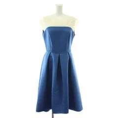 エメ AIMER ドレス ワンピース ノースリーブ ロング フレア レース Vネック レースアップ 9 青 ブルー 白 ホワイト /XZ ■GY99