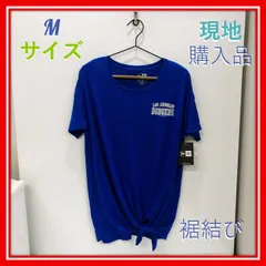 ドジャース Tシャツ 半袖 レディース Mサイズ 背面ロゴ NEW ERA ブルー 青 MLB公認【新品・未使用】