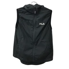 フィラ FILA ベスト フード ジップアップ スポーツウェア 刺繍 ロゴ 140 グレー 黒 ブラック