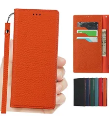 ★Cavor iPhone16 Pro Max（2024）と互換性のあるケース手帳型 iPhone16 Pro Max 用のケース カード収納 スマホケース 手帳型ケース真皮 手作り 付きの専属ストラップ同梱なので 横置 落下保護 内蔵マグネッ【オレンジ】