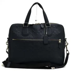 コーチ／COACH バッグ ブリーフケース ビジネスバッグ 鞄 ビジネス メンズ 男性 男性用 レザー 革 本革 ネイビー 紺  F54932 Hudson 5 Bag In Signature Leather シグニチャー柄 2WAY ショルダーバッグ ノー