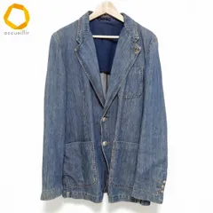 #anc ヴァレンティノ VALENTINO ジャケット 51 紺系 デニム S2B 背抜き 銀ボタン イタリア製 メンズ [943741]のサムネイル
