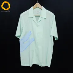 #snc ラコステ LACOSTE 半袖シャツ 41 薄緑 水色 プリント メンズ [966702]