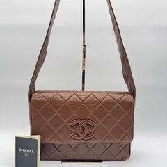 極美品✨CHANEL シャネル ショルダーバッグ マトラッセ ラムスキン ココマーク ブラウン レザー