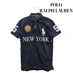 POLO RALPH LAUREN ポロ ラルフローレン ポロシャツ NEW YORK ビッグポニー XS ブラック 刺繍 メンズ 半袖 アパレル 衣類 トップス ブランド