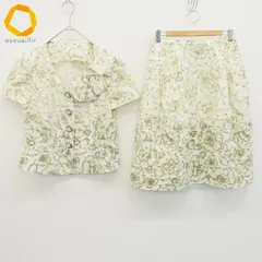 ジュンアシダ junashida セットアップ スカートスーツ ジャケット スカート 花柄 総柄 リボン レディース [x996269]