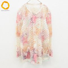 ノンノンドール nonnondorl ジャケット ノーカラー レース 刺繍 総柄