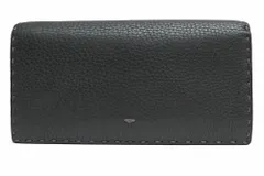 フェンディ／FENDI 長財布 財布 ウォレット メンズ 男性 男性用レザー 革 本革 グレー 灰色  7M0186-O72 グレーローマンレザー コンチネンタル ステッチ刺繍 小銭入れあり シボ革 シュリンクレザー