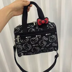 レスポートサック ハローキティ ブラック リボン結 ショルダーバッグ  50周年