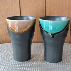 九谷焼 金沢本銀箔使用 陶器ビアカップ 2客セット - メルカリ