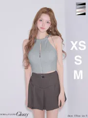 ブルーグレー  [GL4173-GYxB] 【ROBE de FLEURS Glossy/ローブドフルール グロッシー】バイカラー/ アメスリ/ セットアップ/ ミニドレス/ キャバドレス/ AngelRエンジェルアール/ andy アンディグラマラス