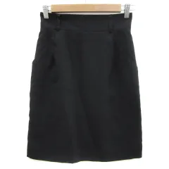 オフオン ofuon タイトスカート ひざ丈 無地 36 S 黒 ブラック /YS5