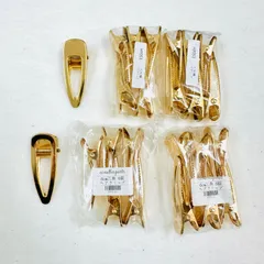 【合計24個】ヘアクリップ 6cm 三角 ゴールド 4袋セット
