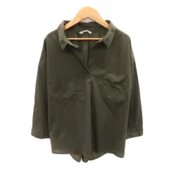 テチチ Te chichi TERRASSE ブラウス カットソー 七分袖 スキッパーカラー F カーキ /YK13