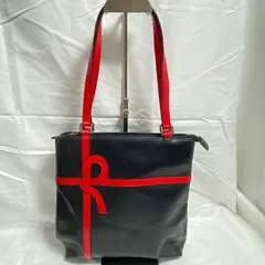 Roberta di Camerino ロベルタディカメリーノ　リボンモチーフトートバッグ　レザー レッド S