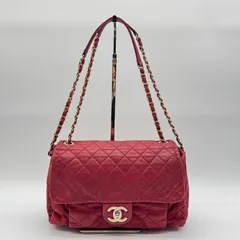 人気✨CHANEL シャネル ショルダーバッグ マトラッセ ココマーク ターンロック ゴールド金具 チェーンショルダー レザー レッド シールあり