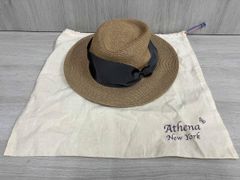 Athena New York 麦わら帽子 SHIHOキャペリンハットブラック - メルカリ
