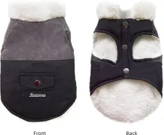 4M178 MAMORE 犬服 冬用 綿服 犬用コート ドッグウェア 寒冬対策 防寒防風防雪ジャケット 保温綿入れ 着脱簡単 暖かい 柔らかい 可愛い 小型犬 中型犬 大型犬 お散歩 (ブラックグレー, XL)