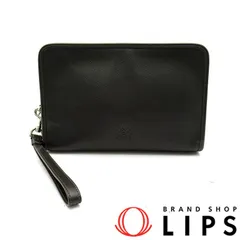 ロエベ アナグラム クラッチバッグ  レザー レディース クラッチバッグ ダークブラウン  美品 【中古】