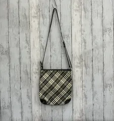 BURBERRY BLUE LABEL バーバリー ブルーレーベル ショルダーバッグ ブラックチェック柄 シミあり