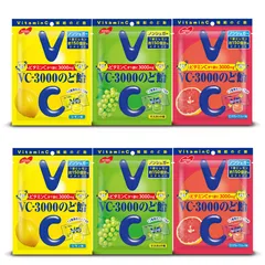 ノーベル製菓 VC-3000 のど飴 レモン ピンクグレープフルーツ マスカット ×各2袋 アソートセット 食べ比べ 個包装 大容量 ノンシュガー ビタミンCのサムネイル