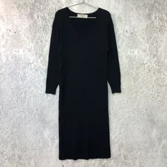 BEAMS LIGHTS ビームスライツ Vネック ニット ロング ワンピース ネイビー 38サイズ ◇〇