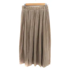 グリーンレーベルリラクシング ユナイテッドアローズ green label relaxing フレアスカート ギャザースカート ロング丈 マキシ丈 モカブラウン /YK12