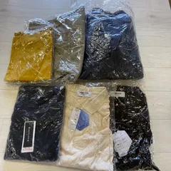 【U-167】新品 メンズ服 5点まとめ売り　レディース混合　 ニット セーター ポロシャツ スラックス パンツ Lサイズ中心 メンズまとめ売り 古着転売 仕入れにもおすすめ セット売り