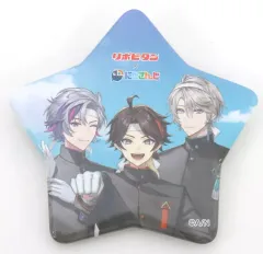 【中古】バッジ・ピンズ 三枝明那＆不破湊＆甲斐田晴(背景天) オリジナル缶バッジ 「にじさんじ×リポビタン」 対象商品購入特典 第1弾