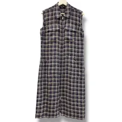 agnesb' アニエスベー リネンチェックワンピース ZA85CAF2 麻100% ダブルジップ ブルガリア製 チェック柄 ブルー系 size38 レディース 夏 ゴーゴー古着マルイ草加店3492のサムネイル