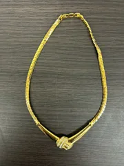 13320-042★ Christian Dior /クリスチャンディオール/ヴィンテージ/ラインストーン ゴールドメッキネックレス★