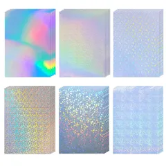 【人気商品】ホログラムシール 印刷できる 6種類 24枚セット A4サイズ(210*297mm) ホログラムラベルシール ホログラムシート 自己粘着性 防水 光沢 ホログラフィック インクジェットプリンター用 はがせる キラキラ デコレーション かわいい DI