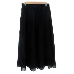 オペークドットクリップ OPAQUE.CLIP フレアスカート ロング丈 マキシ丈 40 L 黒 ブラック /HO31