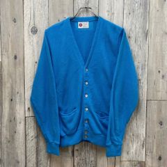 70sシアーズsearsアクリルニットカーディガンネイビー紺ヴィンテージ