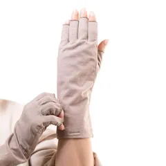 【在庫セール】[GlovesDEPO] アームカバー 接触冷感 ショート 手袋 指切 レディース