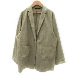 カスタネ Kastane テーラードジャケット ミドル丈 シングルボタン チェック柄 F マルチカラー 黄 イエロー 茶 ブラウン /SM12