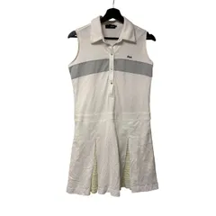    FILA フィラ ゴルフウェア ワンピース ノースリーブ XL ホワイト レディースゴルフ【Z1816】